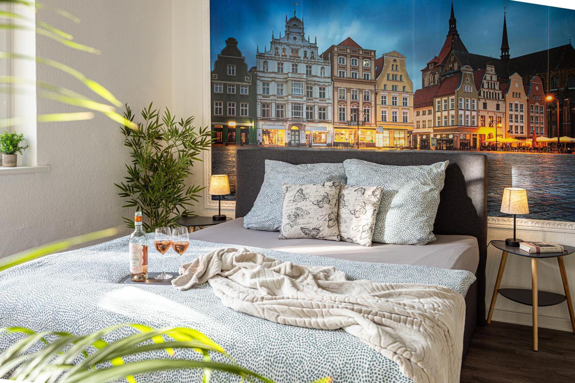 Luxus City Apartment Sauna Balkon Kueche Zentral Rostock Exterior foto